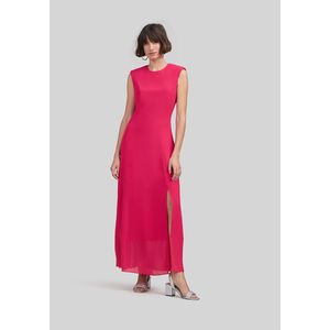 Lange mouwloze jurk IKKS. Polyester materiaal. Maten 36 FR - 34 EU. Rood kleur