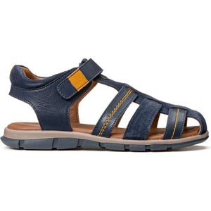 Leren sandalen met klittenband LA REDOUTE COLLECTIONS. Leer materiaal. Maten 31. Blauw kleur