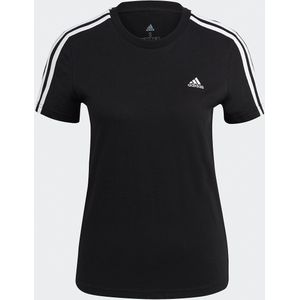 T-shirt Loungewear Essentials Slim-3 stripes ADIDAS SPORTSWEAR. Katoen materiaal. Maten XS. Zwart kleur
