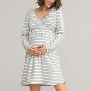Nachthemd voor zwangerschap in bio katoen LA REDOUTE COLLECTIONS. Katoen materiaal. Maten 42/44 FR - 40/42 EU. Grijs kleur
