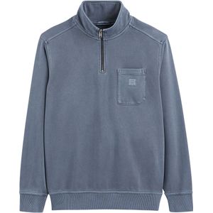Sweater, verwassen effect, 1/4 rits TIMBERLAND. Katoen materiaal. Maten L. Blauw kleur