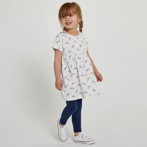 2-delig ensemble, jurk en legging LA REDOUTE COLLECTIONS. Katoen materiaal. Maten 2 jaar - 86 cm. Wit kleur