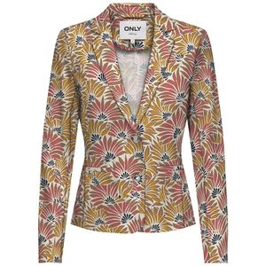 Getailleerd blazerjasje met bloemenprint ONLY. Viscose materiaal. Maten XL. Geel kleur