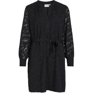 Korte jurk in kant VILA. Polyester materiaal. Maten 34 FR - 32 EU. Zwart kleur