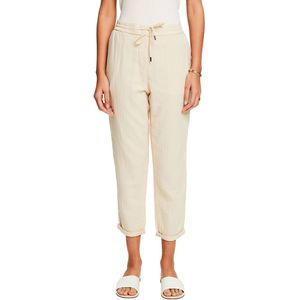 Broek in tetra ESPRIT. Katoen materiaal. Maten 42 FR - 40 EU. Beige kleur