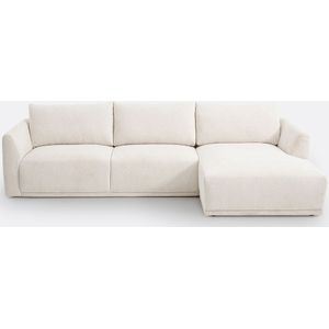 Hoekbank rechts, mêlee rupsstof, Lupita LA REDOUTE INTERIEURS. Rups materiaal. Maten rechterhoek. Beige kleur