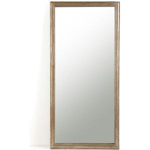 Rechthoekige spiegel in metaal. in massief mangohout 80x170 cm, Afsan LA REDOUTE INTERIEURS. Donker hout materiaal. Maten één maat. Goudkleur kleur