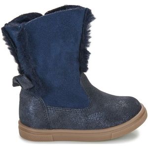 Bottines in gevoerd leer Alva GBB. Leer materiaal. Maten 24. Blauw kleur