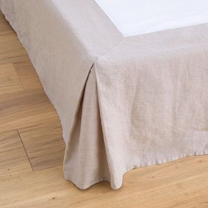 Bedrand in gewassen linnen, Abella LA REDOUTE INTERIEURS.  materiaal. Maten 140 x 190 cm. Beige kleur