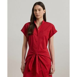 Hemdjurk met sierknoop en korte mouwen CHONIE LAUREN RALPH LAUREN. Katoen materiaal. Maten 36 FR - 34 EU. Rood kleur