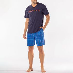 Pyjashort, geruit, colored Night DANIEL HECHTER LINGERIE. Katoen materiaal. Maten XXL. Blauw kleur