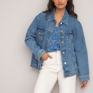 Denim vest, losse snit LA REDOUTE COLLECTIONS. Bio katoen materiaal. Maten 40 FR - 38 EU. Blauw kleur