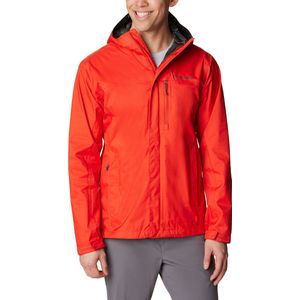 Jas met kap Pouring Adventure II COLUMBIA. Nylon/polyamide materiaal. Maten M. Rood kleur