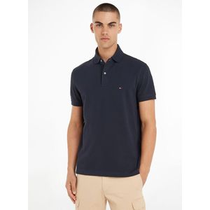 Rechte stretch polo, 2 knopen TOMMY HILFIGER. Katoen materiaal. Maten L. Blauw kleur