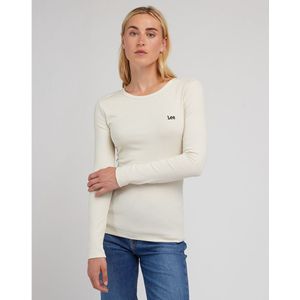 Geribd T-shirt, lange mouwen LEE. Katoen materiaal. Maten L. Beige kleur