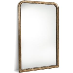 Spiegel in massief mangohout 100x160 cm, Afsan LA REDOUTE INTERIEURS. Donker hout materiaal. Maten één maat. Goudkleur kleur