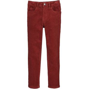 Slim broek in geribd fluweel LA REDOUTE COLLECTIONS. Katoen materiaal. Maten 6 jaar - 114 cm. Rood kleur