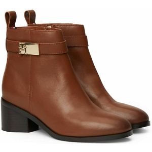 Leren bottines met hak TOMMY HILFIGER. Leer materiaal. Maten 38. Kastanje kleur