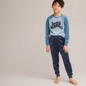 Pyjama in fluweel LA REDOUTE COLLECTIONS. Katoen materiaal. Maten 14 jaar - 162 cm. Blauw kleur