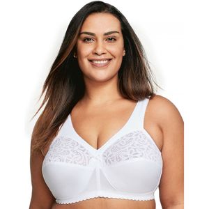 Steunende BH, Magic Lift GLAMORISE. Katoen materiaal. Maten 125E FR - 110E EU. Wit kleur