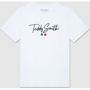 T-shirt met korte mouwen TEDDY SMITH. Katoen materiaal. Maten 14 jaar - 162 cm. Wit kleur
