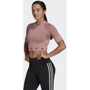 Sport T-shirt zonder naden Aeroknit adidas Performance. Polyester materiaal. Maten XL. Roze kleur