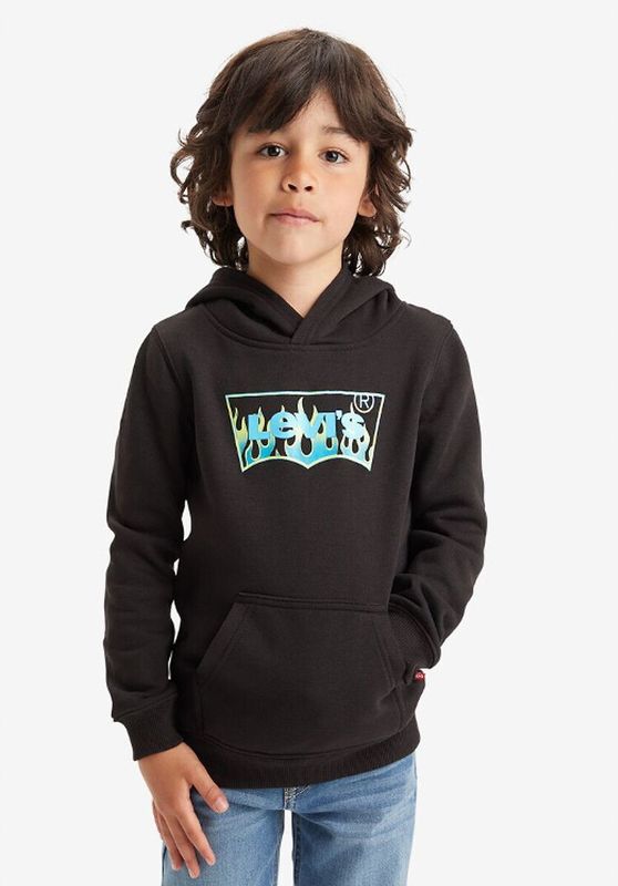 Hoodie LEVI'S KIDS. Geruwd molton materiaal. Maten 16 jaar - 174 cm. Zwart kleur