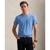 Recht T-shirt met ronde hals in interlock POLO RALPH LAUREN. Katoen materiaal. Maten S. Blauw kleur