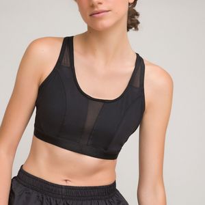 Sportbustier, matige steun LA REDOUTE COLLECTIONS. Microvezel materiaal. Maten S. Zwart kleur