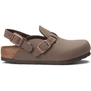 Klompen Kay Kids dubbel bandje, made in Europe BIRKENSTOCK. Synthetisch materiaal. Maten 27. Kastanje kleur