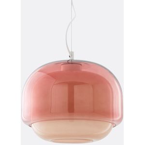 Hanglamp in gekleurd glas Ø30,5 cm, Kinoko LA REDOUTE INTERIEURS. Glas materiaal. Maten één maat. Roze kleur