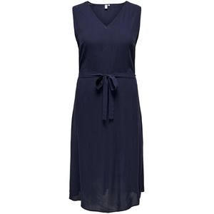 Jurk zonder mouwen, te strikken ONLY CARMAKOMA. Viscose materiaal. Maten 44 FR - 42 EU. Blauw kleur