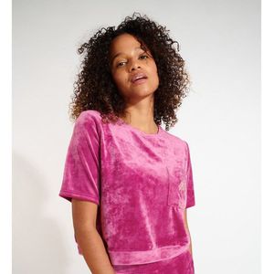 T-shirt in fluweel Chloe Sealake BANANA MOON. Polyester materiaal. Maten XS. Roze kleur