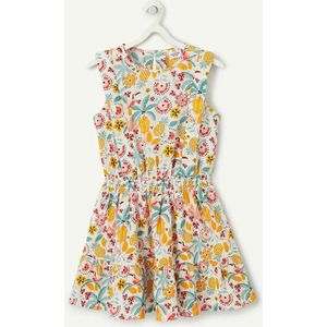 Mouwloze jurk met tropische print TAPE A L'OEIL. Katoen materiaal. Maten 5 jaar - 108 cm. Wit kleur