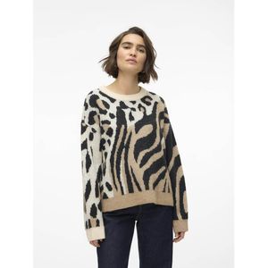 Trui in fijn tricot met dierenprint VERO MODA. Polyester materiaal. Maten S. Zwart kleur