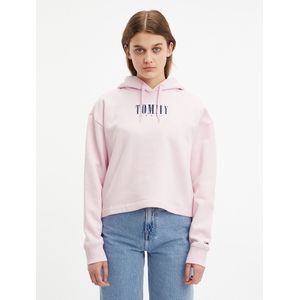 Hoodie, logo vooraan TOMMY JEANS. Katoen materiaal. Maten XL. Roze kleur