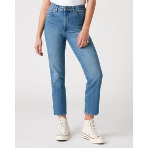 Wijde jeans met hoge taille WRANGLER. Denim materiaal. Maten Maat 29 (US) - Lengte 34. Blauw kleur
