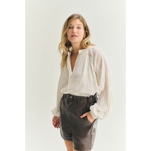 Blouse Jenny ALMÉ. Katoen materiaal. Maten 40/42 (FR) - 38/40 (EU). Beige kleur