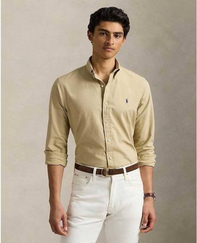 Getailleerd Oxford overhemd POLO RALPH LAUREN. Katoen materiaal. Maten XL. Beige kleur