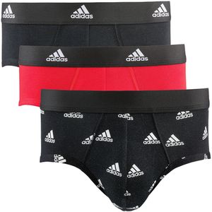 Set van 3 effen slips Active adidas Performance. Katoen materiaal. Maten L. Zwart kleur