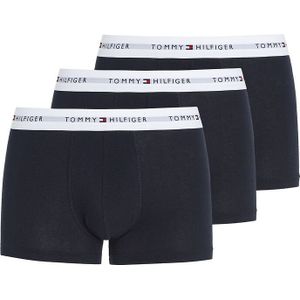 Set van 3 effen boxershorts TOMMY HILFIGER. Katoen materiaal. Maten S. Blauw kleur