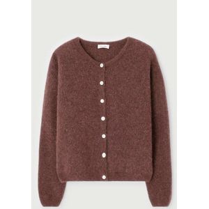 Vest met lange mouwen en ronde hals VITOW AMERICAN VINTAGE. Alpaca materiaal. Maten L. Kastanje kleur