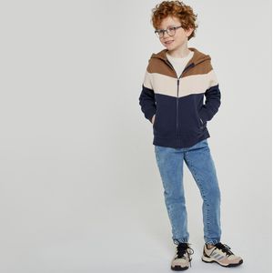 Zip-up hoodie in molton LA REDOUTE COLLECTIONS. Katoen materiaal. Maten 4 jaar - 102 cm. Blauw kleur