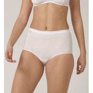 Set van 6 maxi slips Basic SLOGGI. Katoen materiaal. Maten 42 FR - 40 EU. Wit kleur