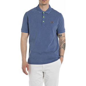 Polo met korte mouwen REPLAY. Katoen materiaal. Maten M. Blauw kleur