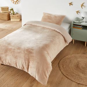 Bedset in donzig fleece, Polaire rechthoekige kussensloop