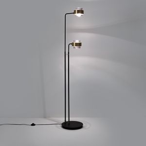 Vloerlamp met 2 armen, glas en metaal, Botello LA REDOUTE INTERIEURS. Metaal materiaal. Maten één maat. Zwart kleur