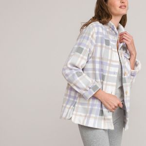 Geruite homewear vest, in micro fleece LA REDOUTE COLLECTIONS. Fleece tricot materiaal. Maten 38/40 FR - 36/38 EU. Andere kleur