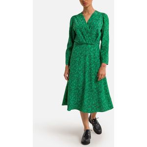 Bedrukte jurk Clodie SUNCOO. Viscose materiaal. Maten 0(XS). Groen kleur