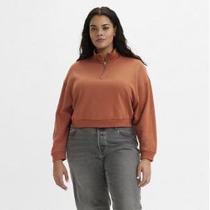 Cropped sweater met opstaande kraag LEVI’S PLUS. Katoen materiaal. Maten 44/46 FR - 42/44 EU. Oranje kleur